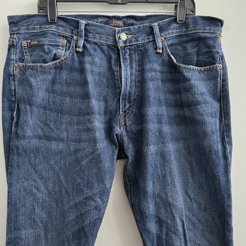 Polo Ralph Lauren Hampton Relaxed Straight Jeans 36x32 Dark Wash Denim